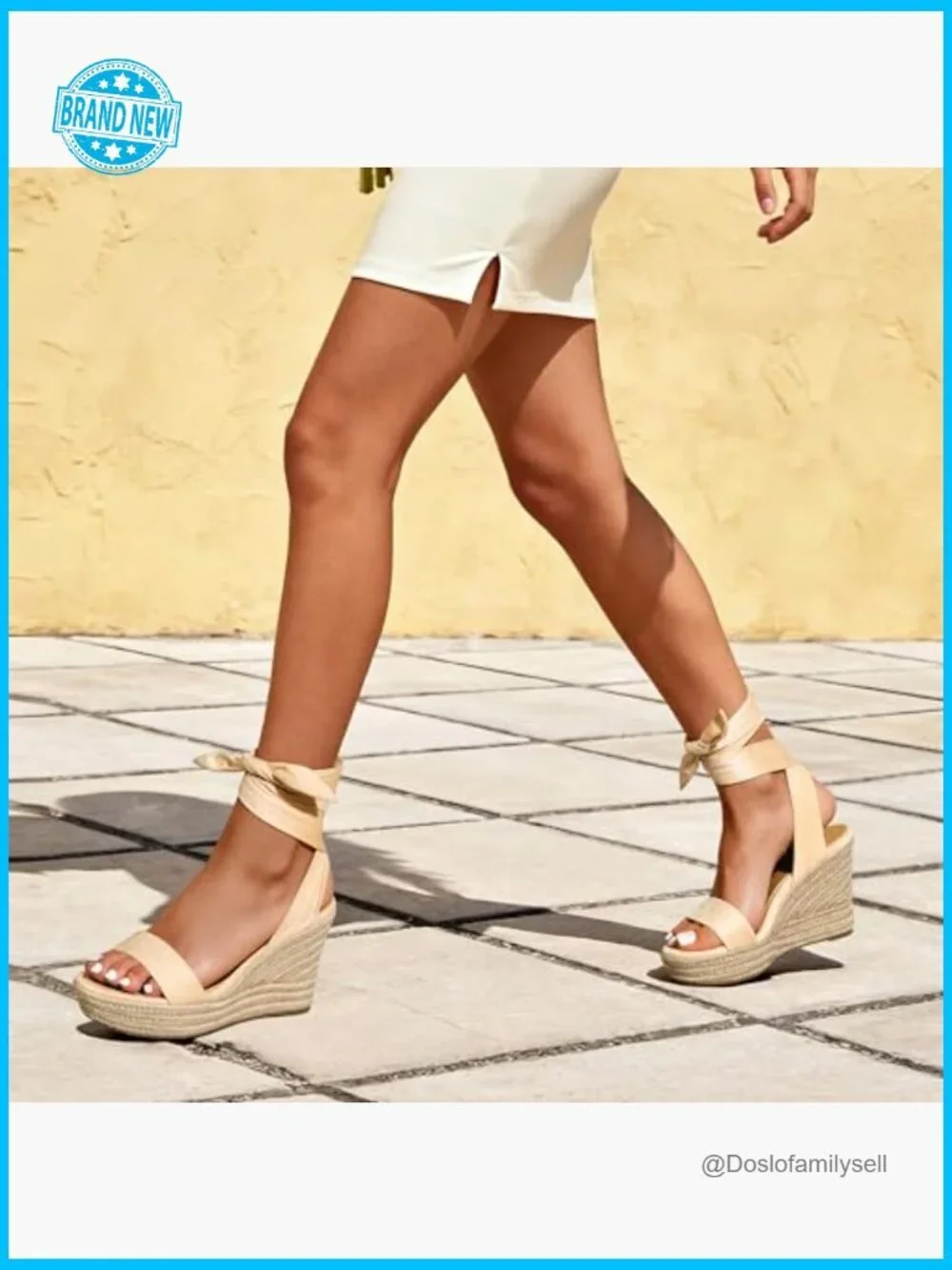 Open Toe Espadrilles Wedges Tie Lace Up Ankle Strap Platform Sandals Dressy